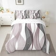 thumbnail image 2 of Erosebridal Futuristic Stripe Bedding Sets King Size, Abstract Geometry Comforter Sets with Sheets, Modern Fashion Decor, Reversible, 2 of 5