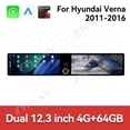 thumbnail image 2 of ZWNAV Dual 12.3 inch Screen Car Radio For Hyundai Verna 2011-2016 Android GPS Navigation Multimedia Video Player Stereo Receiver Head Unit, 2 of 14