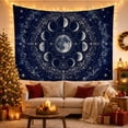 thumbnail image 3 of Moon Phase Mandala Around a Cratered Center, Mystical Celestial Art for Astrology Lovers, Lunar Cycle Decor, Halloween Gift, Tapestry Wall Hanging for Bedroom and Studio, 3 of 7