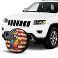 thumbnail image 2 of KAKALAD American Flag Painted Wood Wall Funny Tropical Parrot Spare Tire Cover Universal Car Vehicle Tools For Rv SUV Truck Camper Travel Trailer Accessories Buckle 17” Inch, 2 of 6