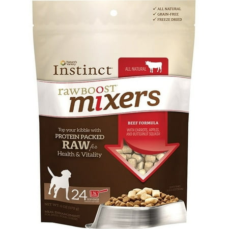 UPC: 0769949602057 | Instinct Freeze Dried Raw Boost Mixers Grain-Free All Natural Beef Recipe Dog Food Topper by Nature s Variety  6 oz. Bag