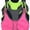 3 Pack: Assorted, variant on ToBeInStyle Women's Reversible Compression Double Layered Sports Bras Medium, Hot Pink/Grey