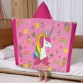 thumbnail image 2 of Kids Bath Towels Cartoon Girls Bath Towels 50" x 30" Bath Towels for Girls Kid Hooded Bath Towel Pink Bath Towels for Kids Unicorn Girls hooded bath towels for kids ages 4-8, 2 of 6