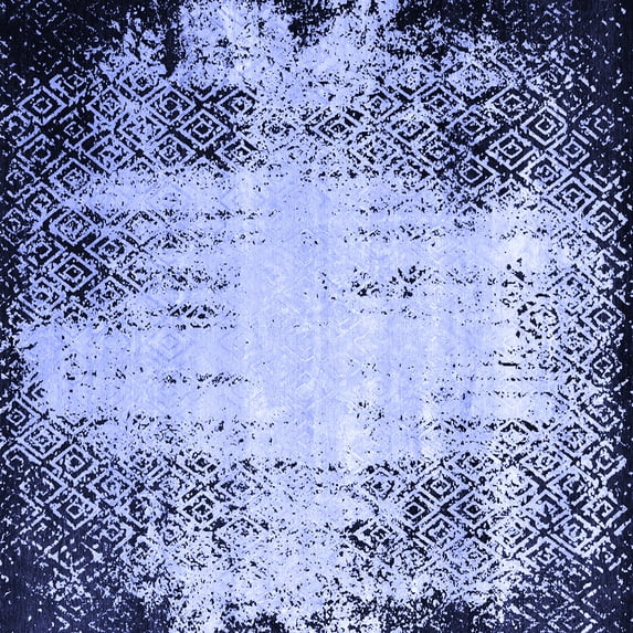 Ahgly Company Machine Washable Indoor Square Persian Blue Bohemian Area Rugs, 4' Square