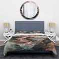 thumbnail image 3 of Designart "Inner Worlds of Marble Pink and Green III" Modern Geometric Bedding Covert Set - Abstract Geometric Pink Abstract Bed Set With 2 Shams, 3 of 6