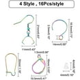 thumbnail image 2 of 64 Pcs 4 Styles Crochets de Boucles d'Oreilles Levier Crochets de Fil d'Oreille Crochets de Boucles d'Oreilles Françaises Crochets de Boules d'Oreille avec Fermoir Pendentif, 2 of 8