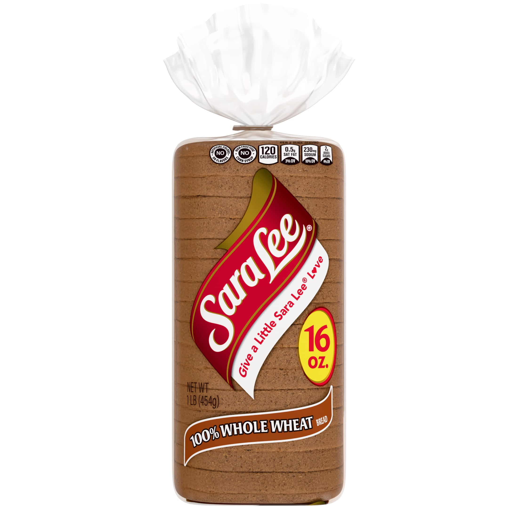 Sara Lee Whole Wheat Bread, 16 oz, Wheat Bread, Bag