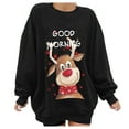 thumbnail image 4 of Chandail en Molleton de Noël pour Femmes Imprimé Mode Pull à Manches Longues Fermeture Cardigan Vacances Xmas Veste Mi-Longue Col Rond Pull Chaud, 4 of 6