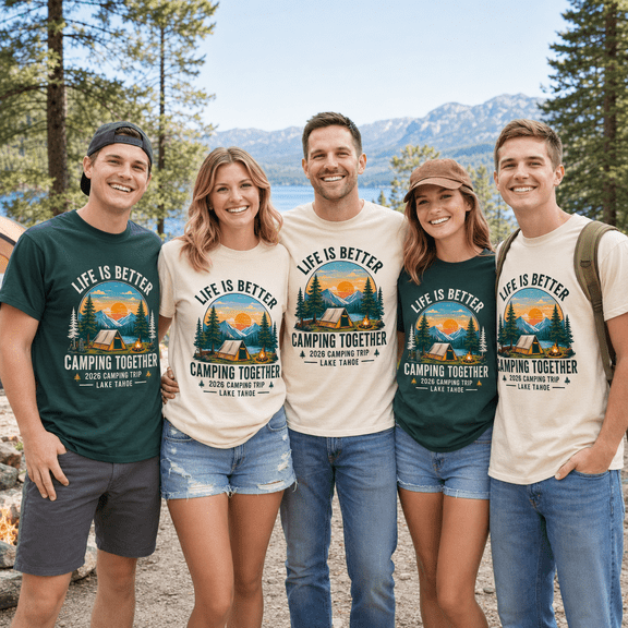 Personalized Camping Trip Shirts, Custom Location Family Vacation Tee, Life Is Better Camping Together Shirt, Camping Group Outfit