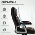 thumbnail image 4 of HOMCOM High Back Office Chair, Tilting Swivel Computer Chair, Brown, 4 of 8