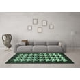 thumbnail image 3 of Ahgly Company Indoor Square Abstract Turquoise Blue Modern Area Rugs, 5' Square, 3 of 4