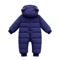 thumbnail image 3 of Esho Baby Girls Boys Winter Hooded Snowsuits Romper Bodysuits Newborns Warm Down Bodysuits Outfits 0-18M, 3 of 3