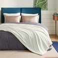 thumbnail image 3 of GentleSoft Sherpa Fleece Blankets Queen Size for Bed - Thick and Warm Throw for Women and Men, Soft Fuzzy Plush Queen Blanket for Winter, Cream, 90x90 Inches, 3 of 7