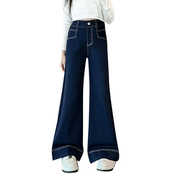 KVPLBQFD Hiking Pants 5t Pants Girl Uniform Pants Baby Footed Pants Comfy Clothes 4t Toddler Girl Clothes Comfy, Dark Blue 5-6 Years