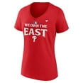 thumbnail image 2 of Women's Fanatics  Red Philadelphia Phillies 2024 NL East Division Champions Plus Size Locker Room T-Shirt, 2 of 3