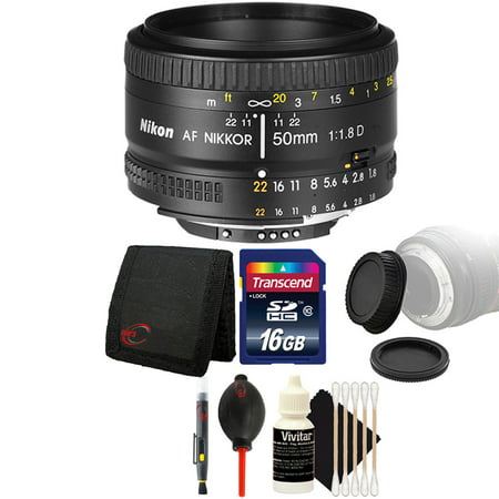 Nikon AF FX NIKKOR 50mm f/1.8D Prime Lens for Nikon DSLR Cameras and Accessory