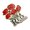 A, variant on Metal Red Flower Brooch, Commemorative Floral Lapel Pin, 1.50 Inch Memorial Scarf Bag Accent for Coats and Blazers