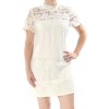 kensie Womens Striped Floral Lace Dress, French Vanilla, XS