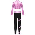 thumbnail image 2 of TSSOE Activewear Set for Girls Crop Top with Legging Gymnastics Jazz Ballet Modern Dance Workout 2 Piece Training Suit Pink 16, 2 of 3