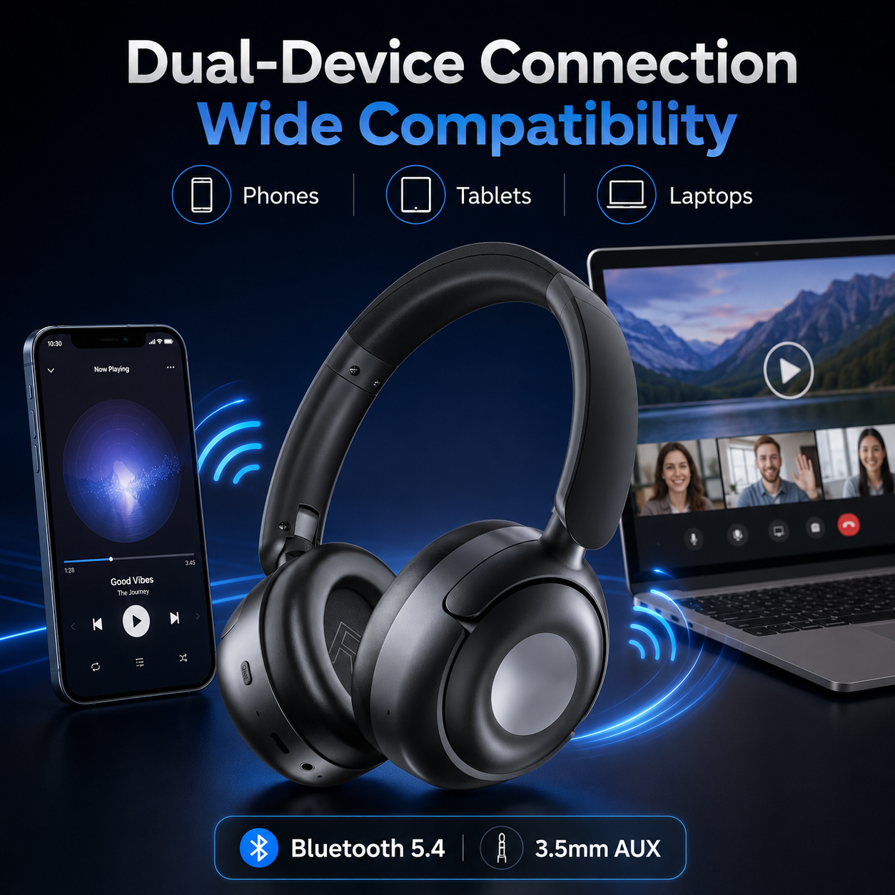 Cillso Hybrid Active Noise Cancelling Over-Ear Headphones photo 2