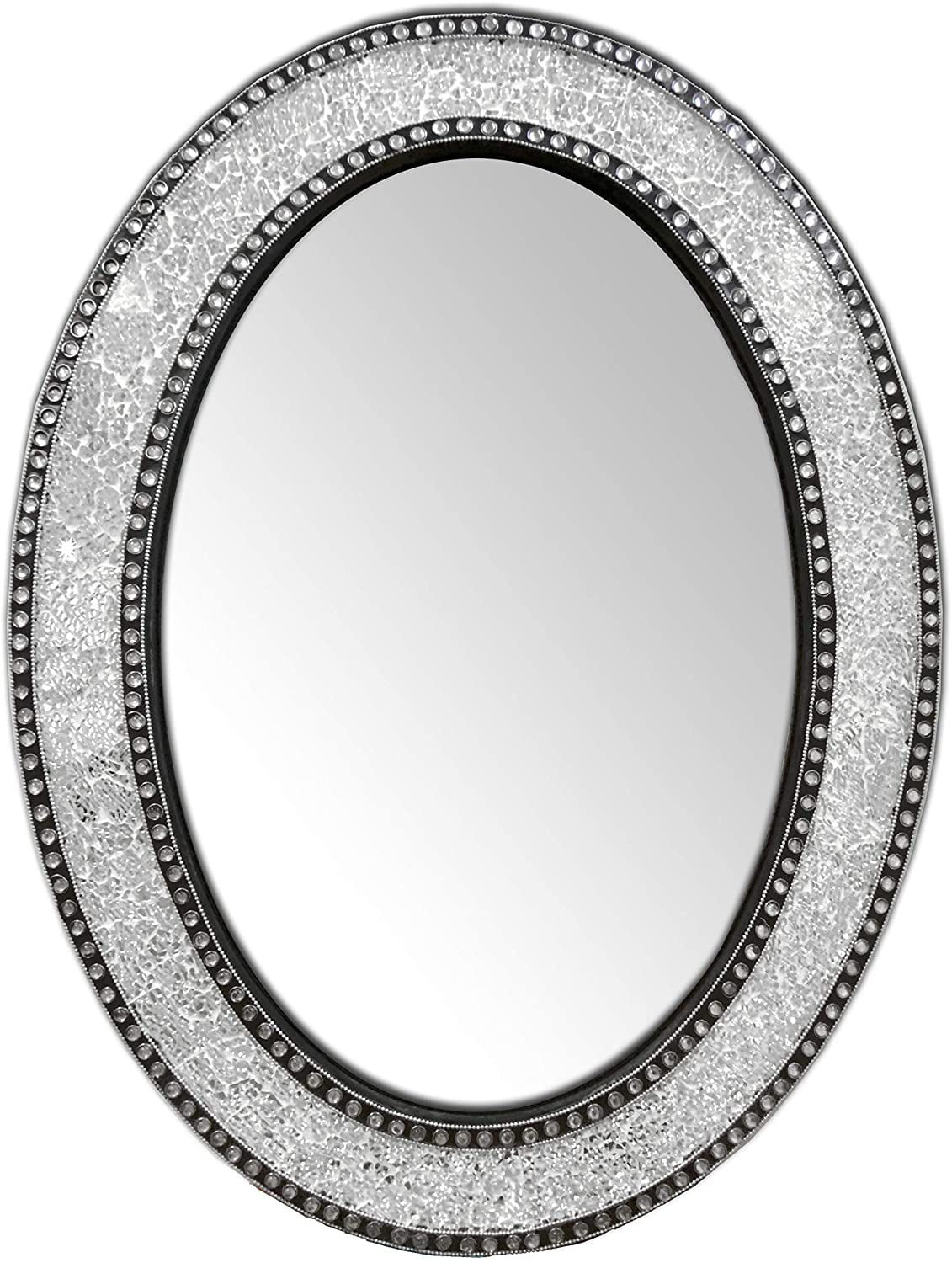 DecorShore 32.5 in. x 24.5 in. Decorative Wall Mirror, Oval Frame
