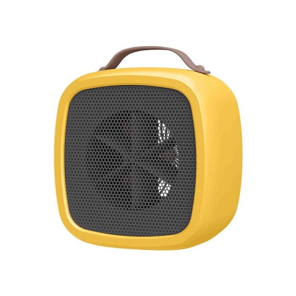 Toystoory Calentador de ventilador Mini pequeño en tamaño grande en energía soplador de aire caliente portátil sin luz fácil de operar más cálido Electrodomésticos Citrino Estándar europeo Toystoory HA072050-04