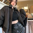 thumbnail image 1 of -Chaqueta Bomber acolchada corta para mujer, ropa de calle Vintage, cálida, de gran tamaño, Corea, Dongdaemun, invierno, 2023, 1 of 5
