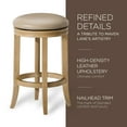 thumbnail image 3 of Maven Lane Eva Counter Stool, Weathered Oak Finish w/ Avanti Bone Vegan Leather, 3 of 6