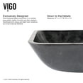 thumbnail image 3 of VIGO Glass Rectangular Vessel Bathroom Sink in Onyx Gray with Niko Faucet and Pop-Up Drain in Chrome, 3 of 10