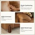 thumbnail image 4 of Modular Sectional Sofa with Removable Washable Covers, Oversized Deep Seat 3 Seater Couch, Pet-Friendly Leather in Brown, 4 of 9