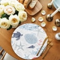 thumbnail image 2 of Blue Red Coastal Nautical Round Placemats for Dinning Tables,Heat-proof Braided Table Mats 13 Inch,Beach Sea Turtle Ocean Coral Starfish Washable Place Mat for Kitchen Restaurant Party Table Decor, 2 of 9