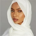 thumbnail image 3 of Crepe Hijabs Crinkle Chiffon Scarf Women Headscarf Fashion Long Shawls Headband 180*70cm, 3 of 7