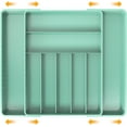 thumbnail image 1 of Biwat Simple Houseware Expandable Kitchen Drawer Flatware Organizer, Turquoise, 1 of 4