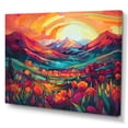 thumbnail image 2 of DESIGN ART Designart "Vibrant Sunset Shining Over Mountains I" Landscape Mountains Wall Art Prints 44 in. wide x 34 in. high, 2 of 5