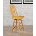 thumbnail image 2 of Contemporary Home Living High Back Wooden Swivel Bar Stool - 44.5" - Light Brown, 2 of 5