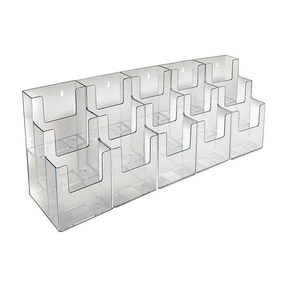 Three-Tiered Tri-Fold Brochure Counter Display (15 Pockets)