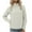 Beige, variant on Women's Stand Collar Lightweight Insulated Hiking Jacket Basic Thermal Softshell Full Zip Winter Coats with Pockets
