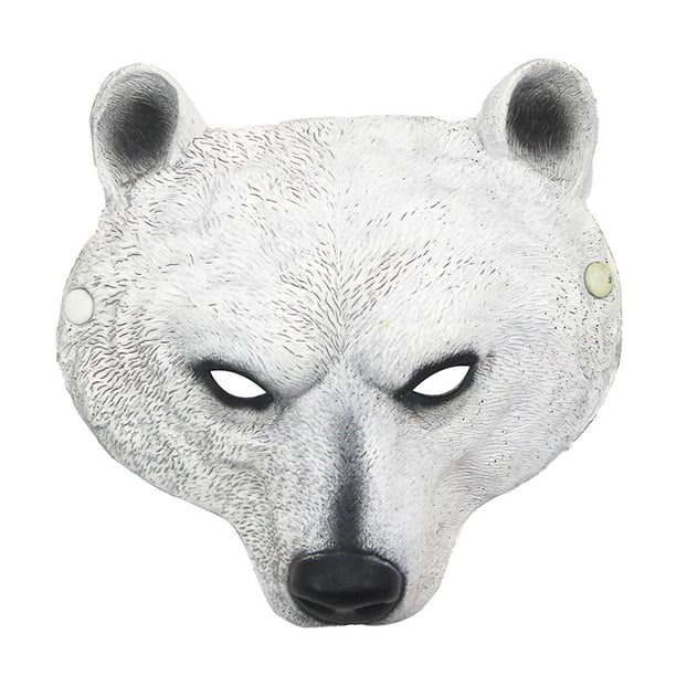 Máscara de oso polar realista y cómoda de poliuretano para Halloween Máscaras de animales para adultos Máscara facial de animal Máscara realista