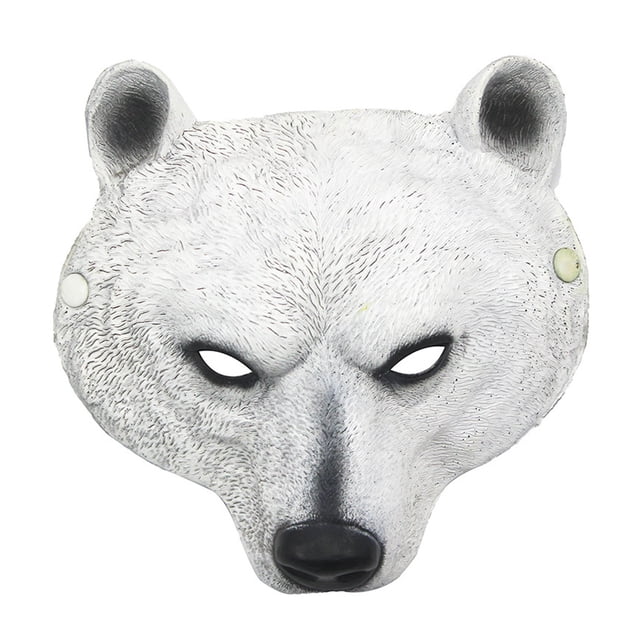 Adorable Máscara de Oso Blanco Simulada Máscara de Oso Blanco Realista Máscara de Fiesta de Carnaval Mascarada Prop Máscara de Oso para Adultos Mascarada Máscara de Cosplay