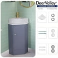thumbnail image 3 of DeerValley 18"x13'' White Triangle Ceramic Wall Mount Sink Modern Above Counter Porcelain Bathroom Small Corner Sink with Faucet Hole and Overflow, DV-1V0222, 3 of 7