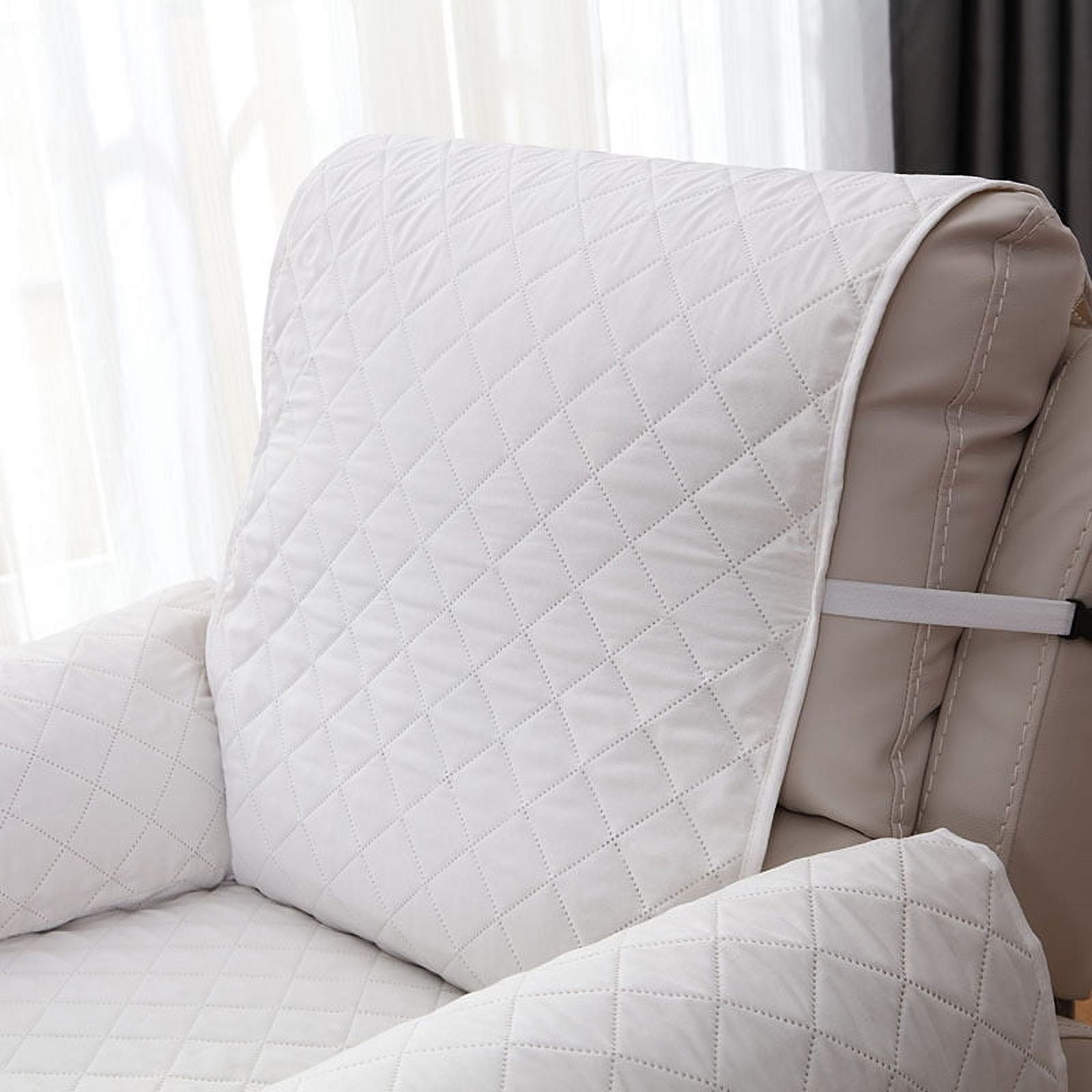 Nvzi -b Couch Cover Solid Color Sofa cushion White Reclining Chair Cover for Living Room Sofa Easy Fit Washable Furniture Sofa Protector(21.65*78.74inch)