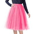 thumbnail image 2 of RUTAYY Women Pleated Knee Length Skirt Adult Tutu Dancing Skirt Solid Color Flowy Swing Skirts, 2 of 5