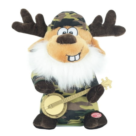 Holiday Time 11" Animated Reindeer with Banjo Plush Toy