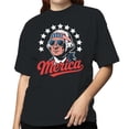 thumbnail image 2 of Smartprints 'Merica Patriotic Retro George Washington Women's T-shirt, Black, S, 2 of 3