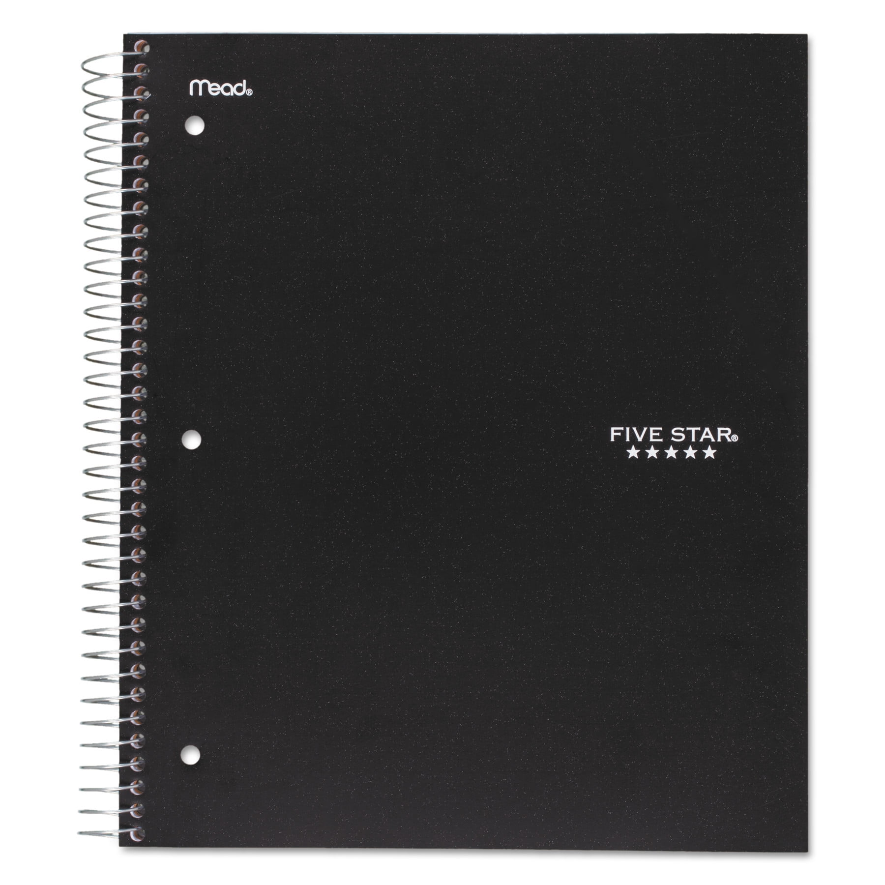 Five Star 1 Subject Wide Ruled Notebook, Black