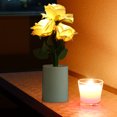 thumbnail image 4 of Lámpara LED de noche con forma de rosa china de 3 cabezales, lámpara de mesa con forma de rosa china para dormitorio y sala de estar, 4 of 8