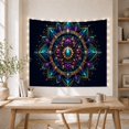 thumbnail image 5 of Intricate Gemstone Mandala Against Cosmic Starfield, Mystical Celestial for Meditation Enthusiasts, Decorative Wall Art, Birthday Gift Tapestry Wall Hanging for Yoga Room and Dorm, 5 of 7