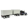 thumbnail image 3 of First Gear DCP 1/64 Black Peterbilt 389 63" Mid-Roof Sleeper w/ 2 20' Container Chassis 60-1927, 3 of 5