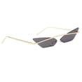 thumbnail image 1 of Esquirla Oversized Sunglasses Unisex Cat Eyes Triangle Lenses Rimless Metal Frame UV400 Gray, 1 of 4