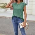 thumbnail image 3 of Women's Short Sleeve Dressy Tops Crewneck Textured Tops Cute Summer Tops 2024 Basic T Shirts Work Blouses Womens Long Sleeve Shirt Short Sleeve Athletic Top Exercise Wear for Women Women Long Sleeve, 3 of 8